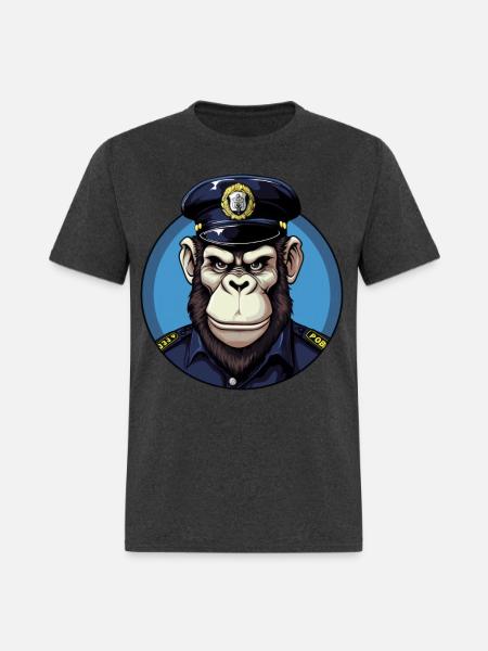 Monkey policeman - Men's T-Shirt - heather black