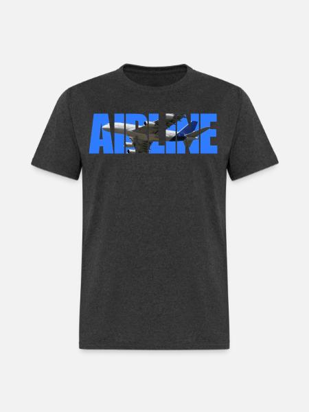 Airline Bold Cutout Jet Art - Men's T-Shirt - heather black