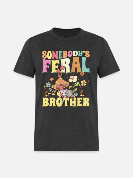 Somebody's Feral Brother - Men's T-Shirt - heather black