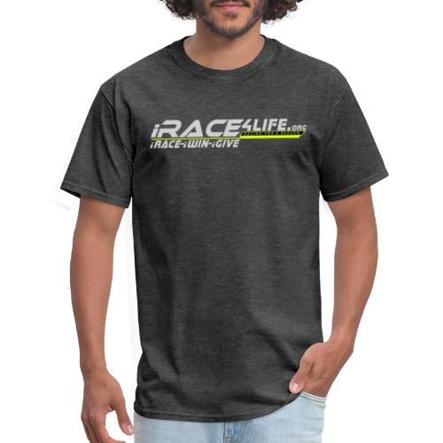 iRace4Life.org Gray Logo w/ iRace-iWin-iGive! - Men's T-Shirt