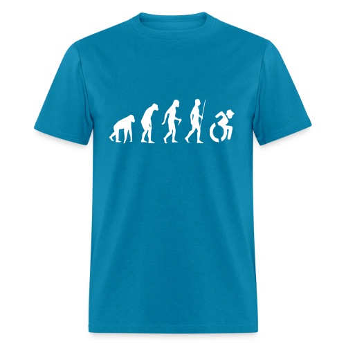 Wheelchair Evolution, wheelchair humor, roller fun - Men's T-Shirt