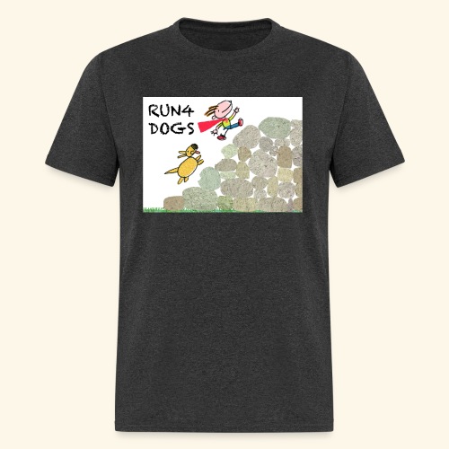 Dog chasing kid - Men's T-Shirt