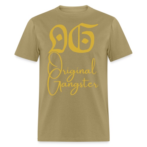 O.G. Original Gangster (Gold gothic & cursive font - Men's T-Shirt