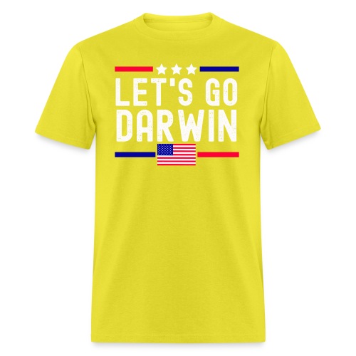 Lets Go Darwin Funny Sarcastic USA Flag - Men's T-Shirt