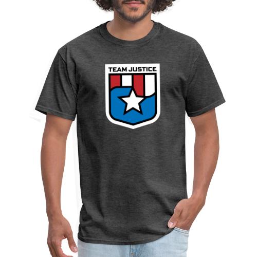 Team Justice Shield Logo white border - Men's T-Shirt