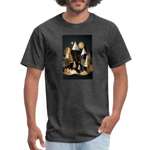 Gold and Black Wonderland - Whimsical Wintertime - Men's T-Shirt
