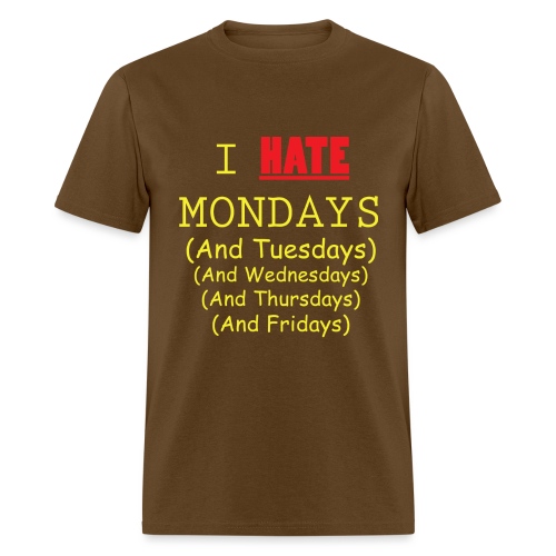 I Hate Weekdays - Royal Blue and Yellow - Men's T-Shirt