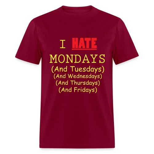 I Hate Weekdays - Royal Blue and Yellow - Men's T-Shirt