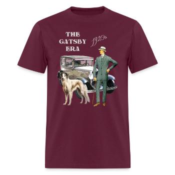 Roaring 20s Gatsby Era - Men's T-Shirt - burgundy - Front - Jose (178cm)