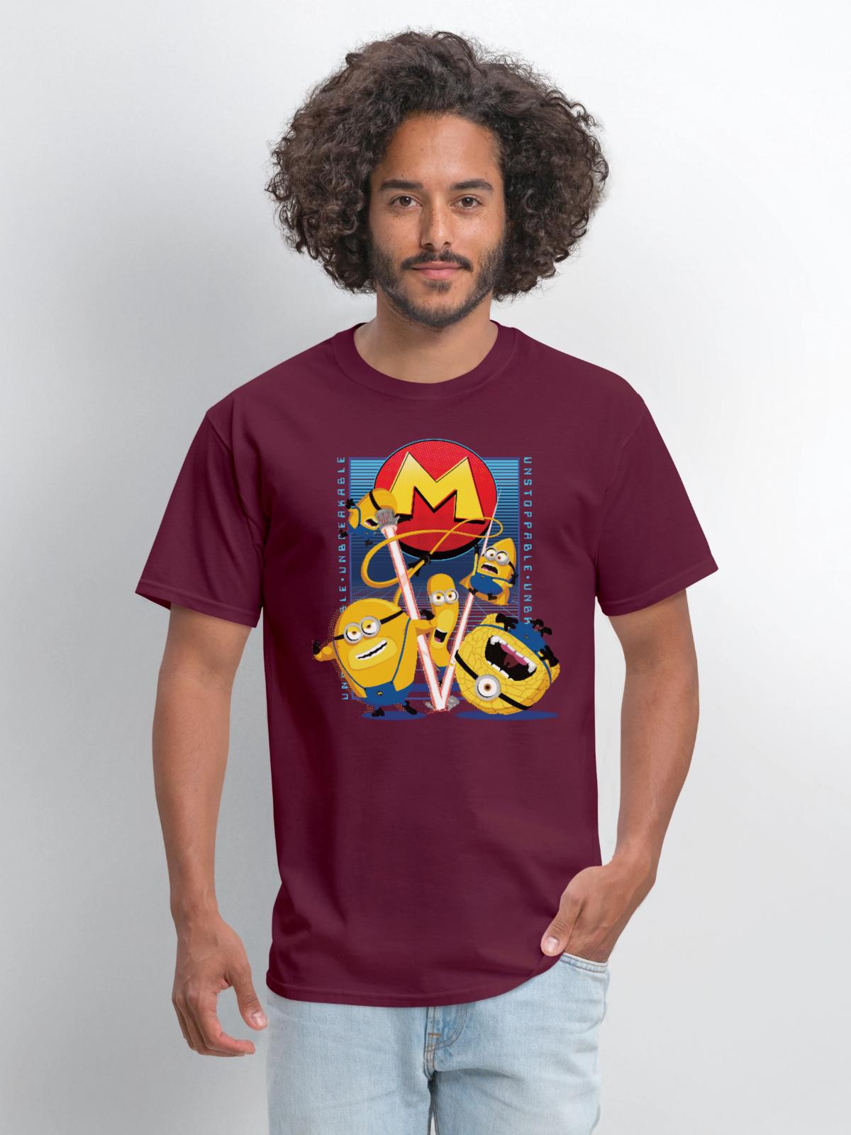 Minions Mega Minions With Super Powers - Men's T-Shirt - burgundy - Front - Jose (178cm)