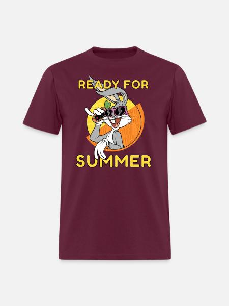 Looney Tunes Bugs Bunny Ready For Summer - Men's T-Shirt - burgundy