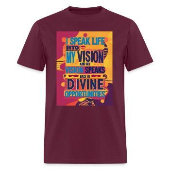 I Speak Life - Men's T-Shirt - burgundy - Front - Jose (178cm)