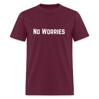 No Worries - Men's T-Shirt - burgundy - Front - Jose (178cm)