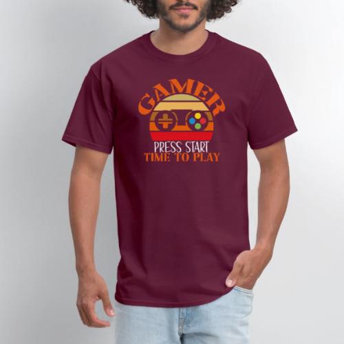Gamer: Press Start, Time to Play! - Men's T-Shirt