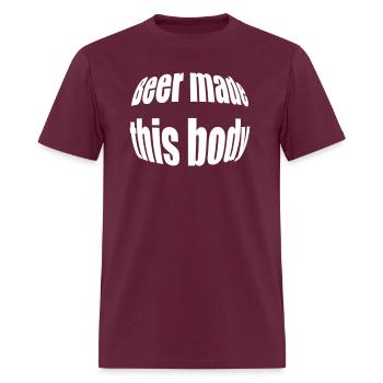 beer - Men's T-Shirt - burgundy - Front - Jose (178cm)