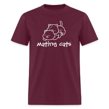 mating cats - Men's T-Shirt - burgundy - Front - Jose (178cm)