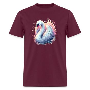 White swan - Men's T-Shirt - burgundy - Front - Jose (178cm)