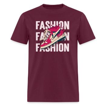 Fashion, with sneaker - Men's T-Shirt - burgundy - Front - Jose (178cm)