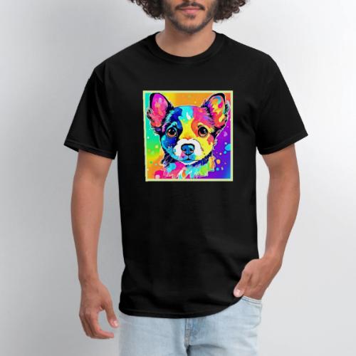 Vivid Puppy Vibes Art Design - Men's T-Shirt