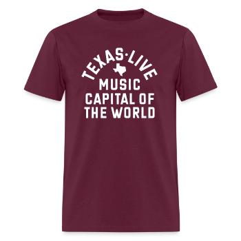 Texas Live - Men's T-Shirt - burgundy - Front - Jose (178cm)