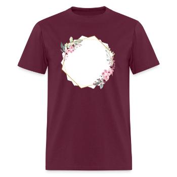 Floral hexagon - Men's T-Shirt - burgundy - Front - Jose (178cm)