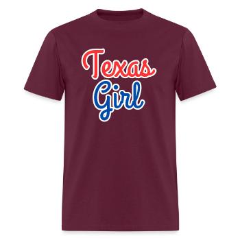 Texas Girl Written - Men's T-Shirt - burgundy - Front - Jose (178cm)