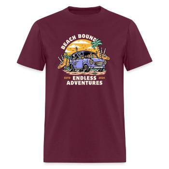 Beach Bound Endless Adventures - Men's T-Shirt - burgundy - Front - Jose (178cm)
