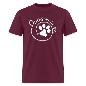 Dog Walker Leash - Men's T-Shirt - burgundy - Front - Jose (178cm)