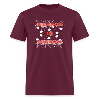 Silence is wisdom - Men's T-Shirt - burgundy - Front - Jose (178cm)