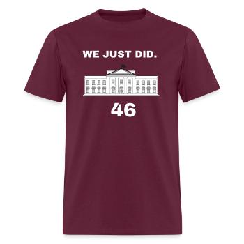 we just did 46 - Men's T-Shirt - burgundy - Front - Jose (178cm)