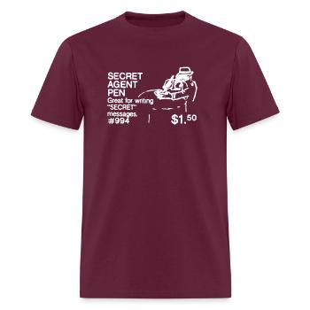 SECRET AGENT PEN - W - Men's T-Shirt - burgundy - Front - Jose (178cm)