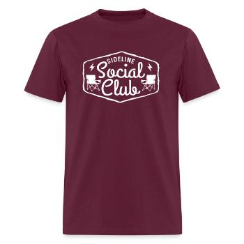 Sideline Social Club - Men's T-Shirt - burgundy - Front - Jose (178cm)