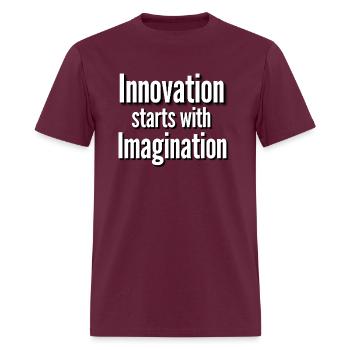 Innovation starts with imagination - Men's T-Shirt - burgundy - Front - Jose (178cm)