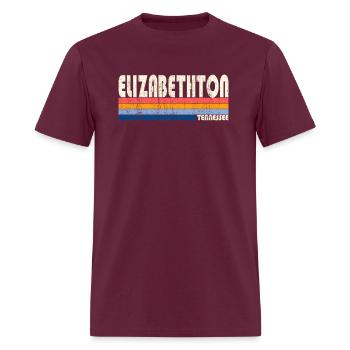 Vintage Retro 70S 80S Style Ville natale de - T-shirt Homme - bordeaux - Devant - Jose (178cm)