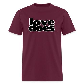 love does - Men's T-Shirt - burgundy - Front - Jose (178cm)