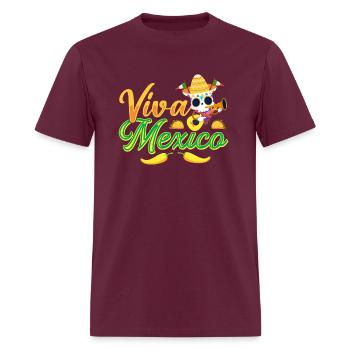 Mexico All Saints Day Bones Honor on Women's - Men's T-Shirt - burgundy - Front - Jose (178cm)