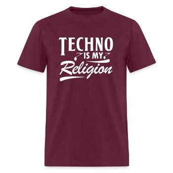 Music Techno Is My - Men's T-Shirt - burgundy - Front - Jose (178cm)