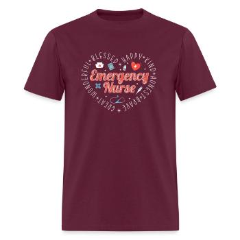 Emergency Nurse - Men's T-Shirt - burgundy - Front - Jose (178cm)