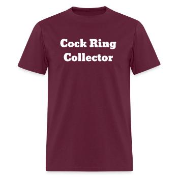 Cock Ring Collector - Men's T-Shirt - burgundy - Front - Jose (178cm)
