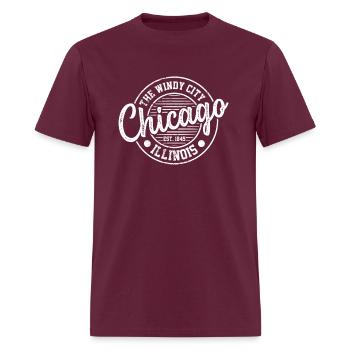Chicago The Windy City Illinois Vacation - Men's T-Shirt - burgundy - Front - Jose (178cm)