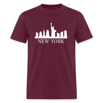 New York - Nyc yline - - Men's T-Shirt - burgundy - Front - Jose (178cm)