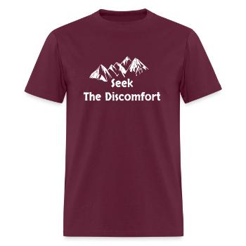 Seek The Discomfort - Men's T-Shirt - burgundy - Front - Jose (178cm)