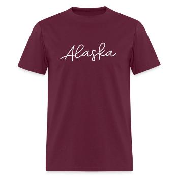Alaska pour et n’importe où - T-shirt Homme - bordeaux - Devant - Jose (178cm)