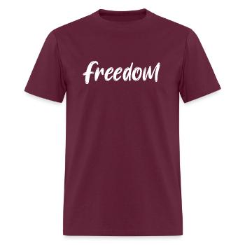 Freedom of Speech - Men's T-Shirt - burgundy - Front - Jose (178cm)