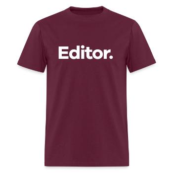 T Says Editor - Men's T-Shirt - burgundy - Front - Jose (178cm)
