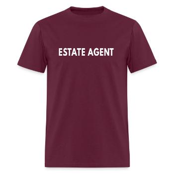Estate agent - Men's T-Shirt - burgundy - Front - Jose (178cm)
