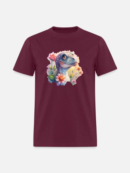 Prehistoric Florals - Men's T-Shirt - burgundy