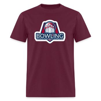 Bowling, Where Physics Meets Frustration - Men's T-Shirt - burgundy - Front - Jose (178cm)