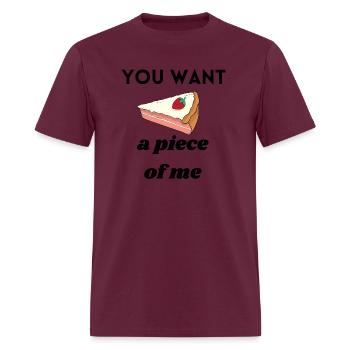 pumpkin pie thanksgiving you want a piece of me - Men's T-Shirt - burgundy - Front - Jose (178cm)