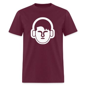Minimalist Headphone Logo Man - Men's T-Shirt - burgundy - Front - Jose (178cm)